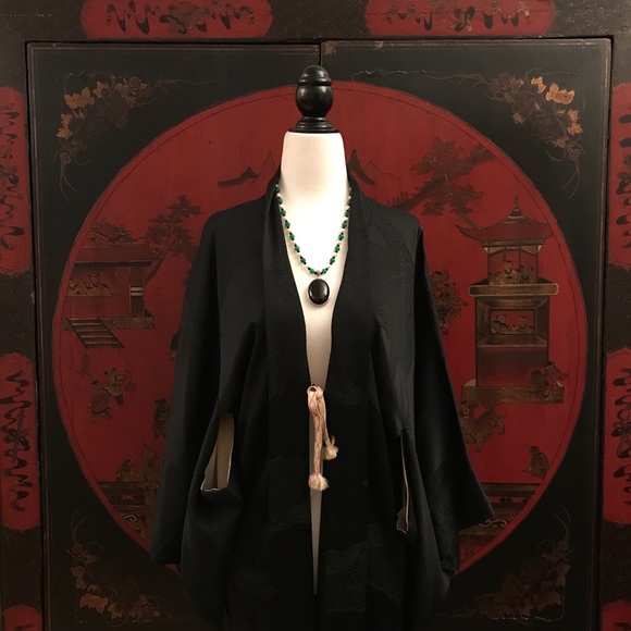 Black Onyx Pendant, Pearl, Jade and Onyx Necklace - Picture 3 of 11